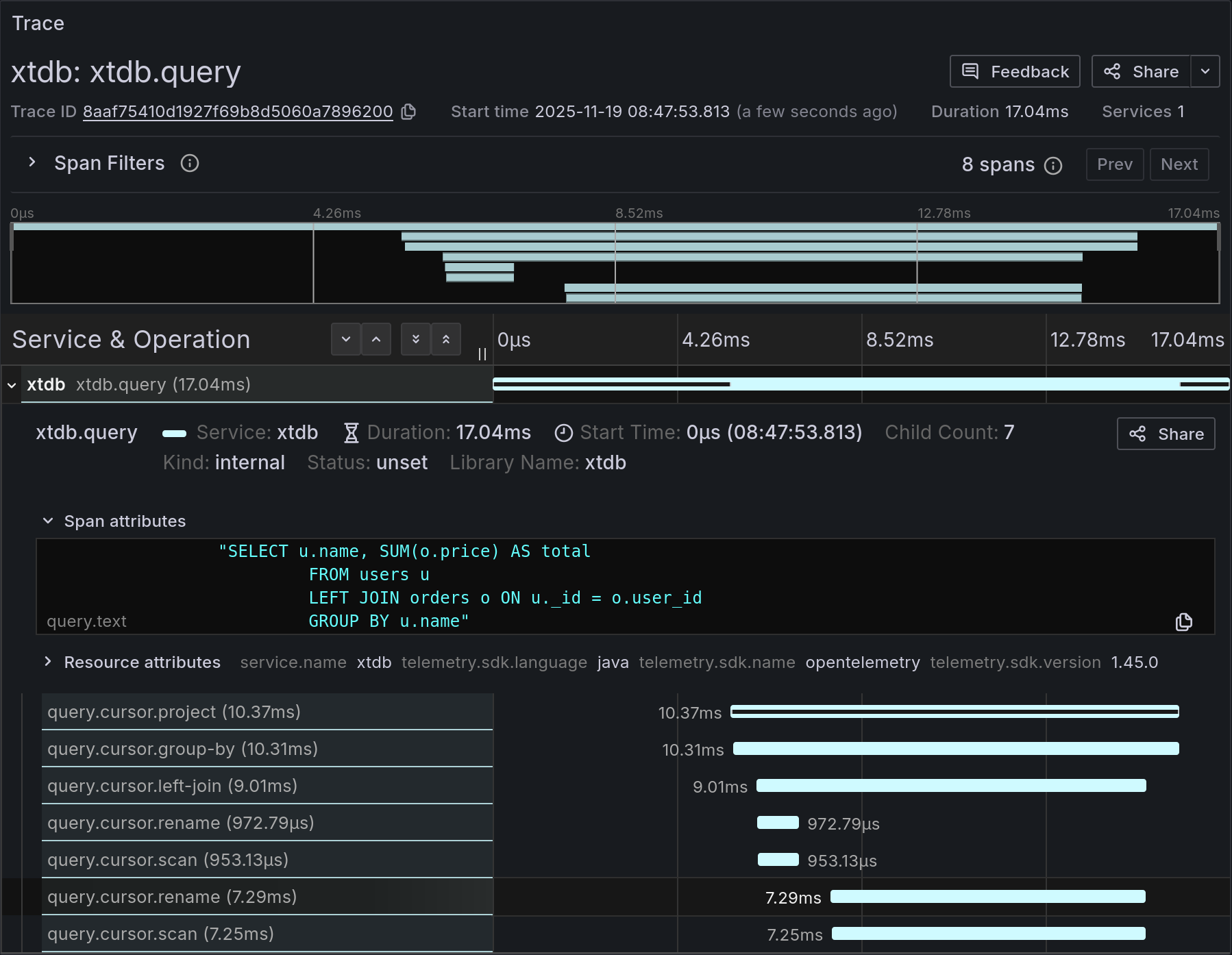 Query Tracing